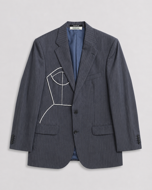 PINSTRIPE WOOL BLAZER (FITS S-XL)