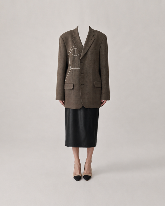 HOUNDSTOOTH PURE WOOL BLAZER (FITS M-XXL)