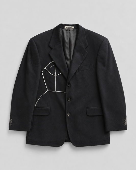 BLACK PURE CASHMERE BLAZER (FITS S-XL)