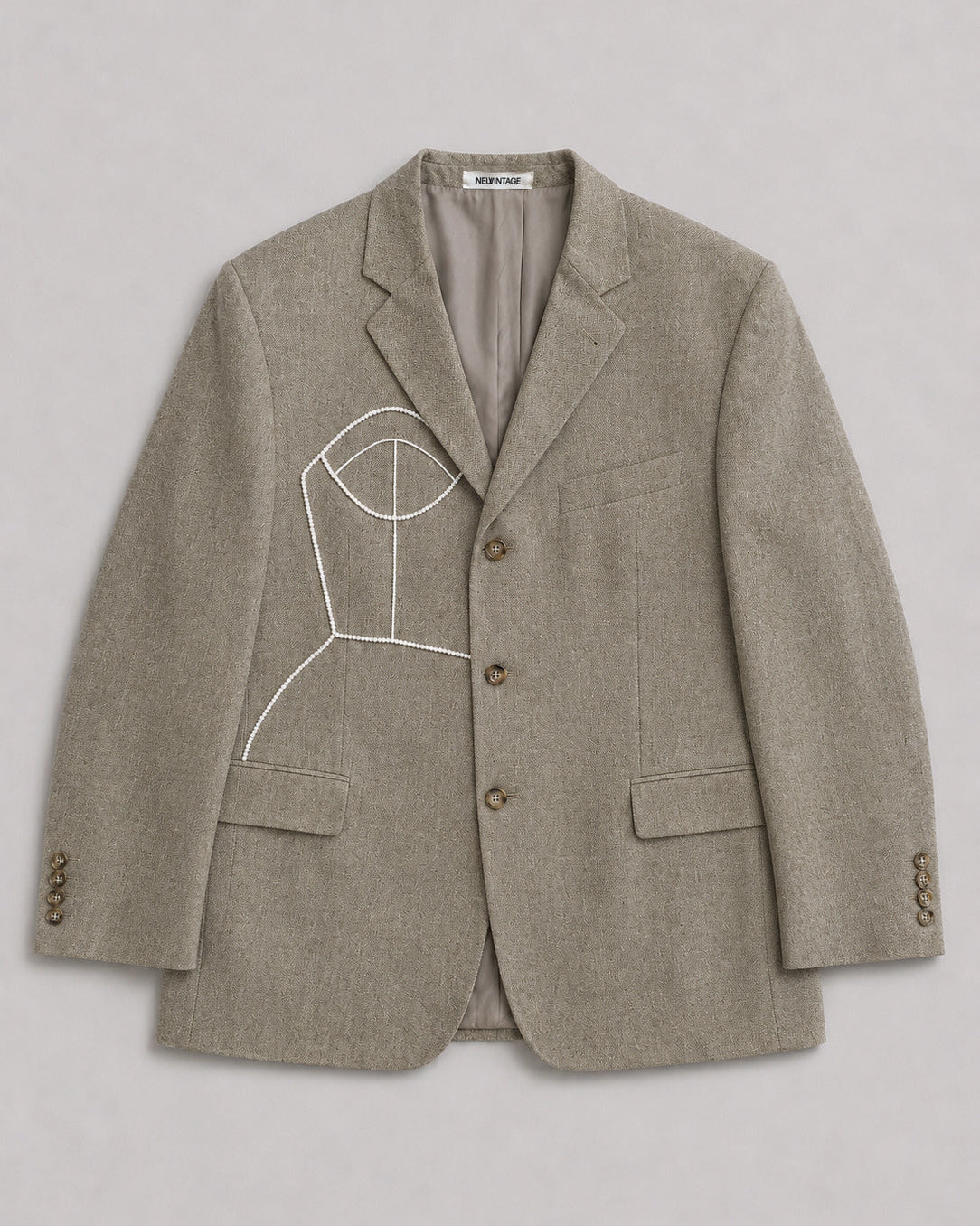 PURE CASHMERE HERRINGBONE BLAZER (FITS M-XXL)