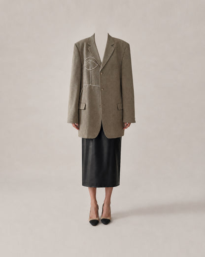 PURE CASHMERE HERRINGBONE BLAZER (FITS M-XXL)