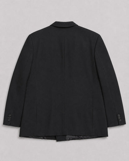 BLACK DOUBLE BREASTED WOOL BLAZER (FITS M-XXL)