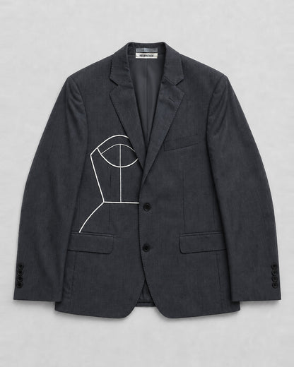 GRAY WOOL BLAZER (FITS S-M)