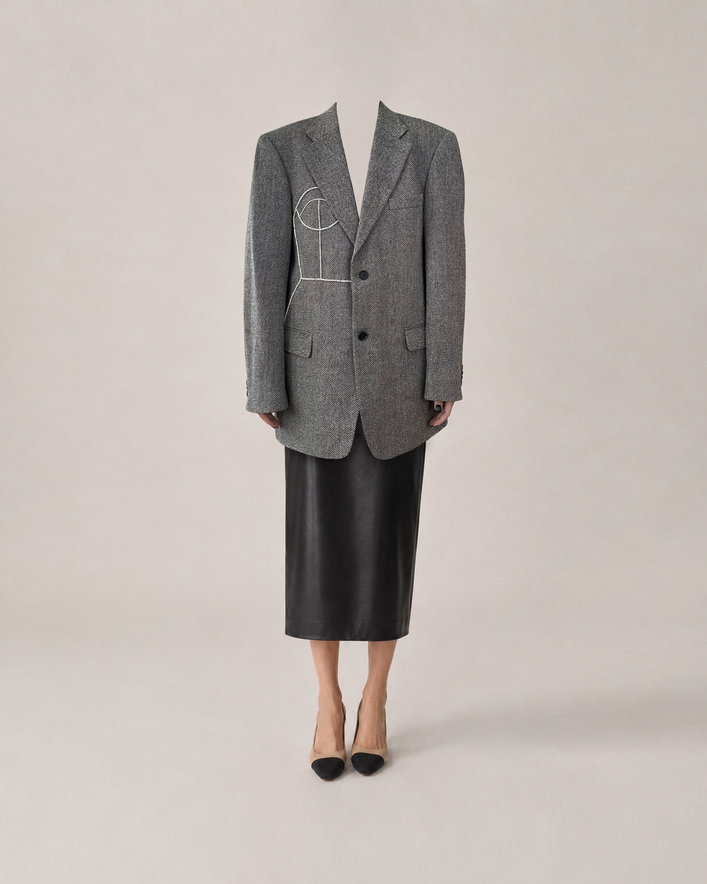 HERRINGBONE PURE WOOL BLAZER (FITS S-XL)