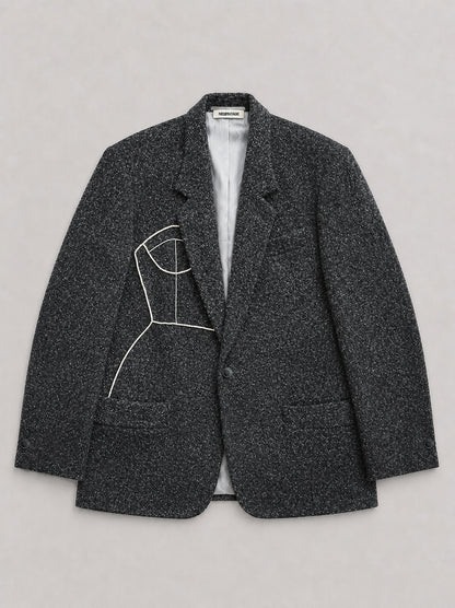BOUCLÉ-LIKE BABY ALPACA BLAZER (FITS S-XL)