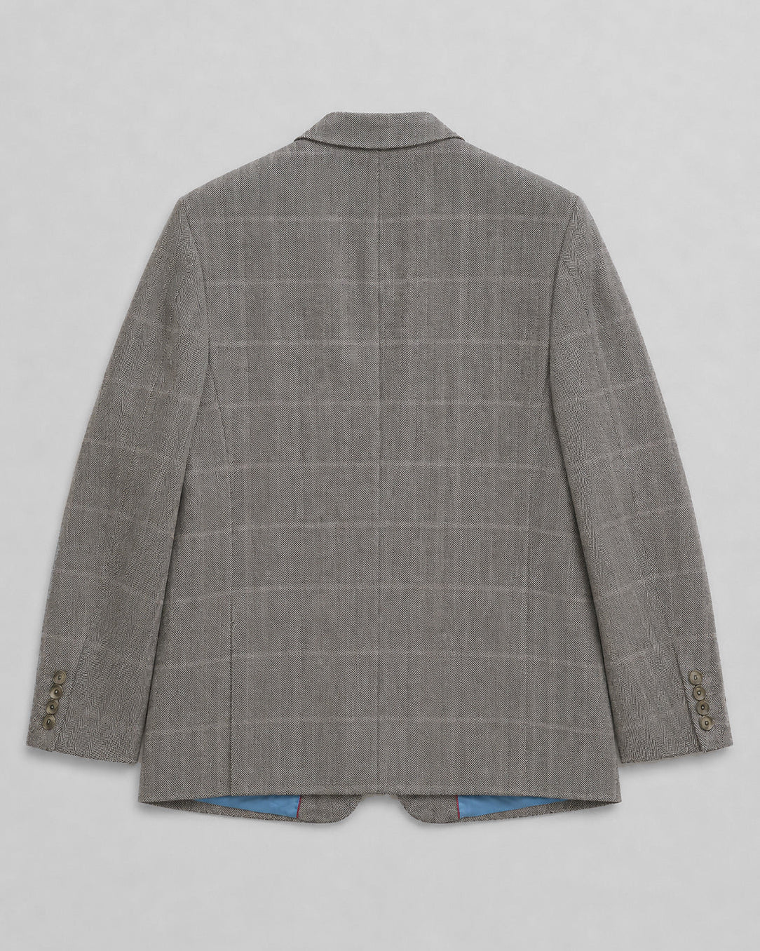 PURE SILK HERRINGBONE / WINDOWPANE BLAZER (FITS S-XL)