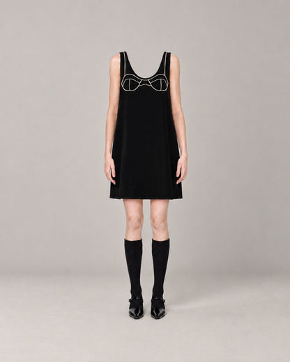 BLACK PURE WOOL KNIT DRESS (FITS M-L)