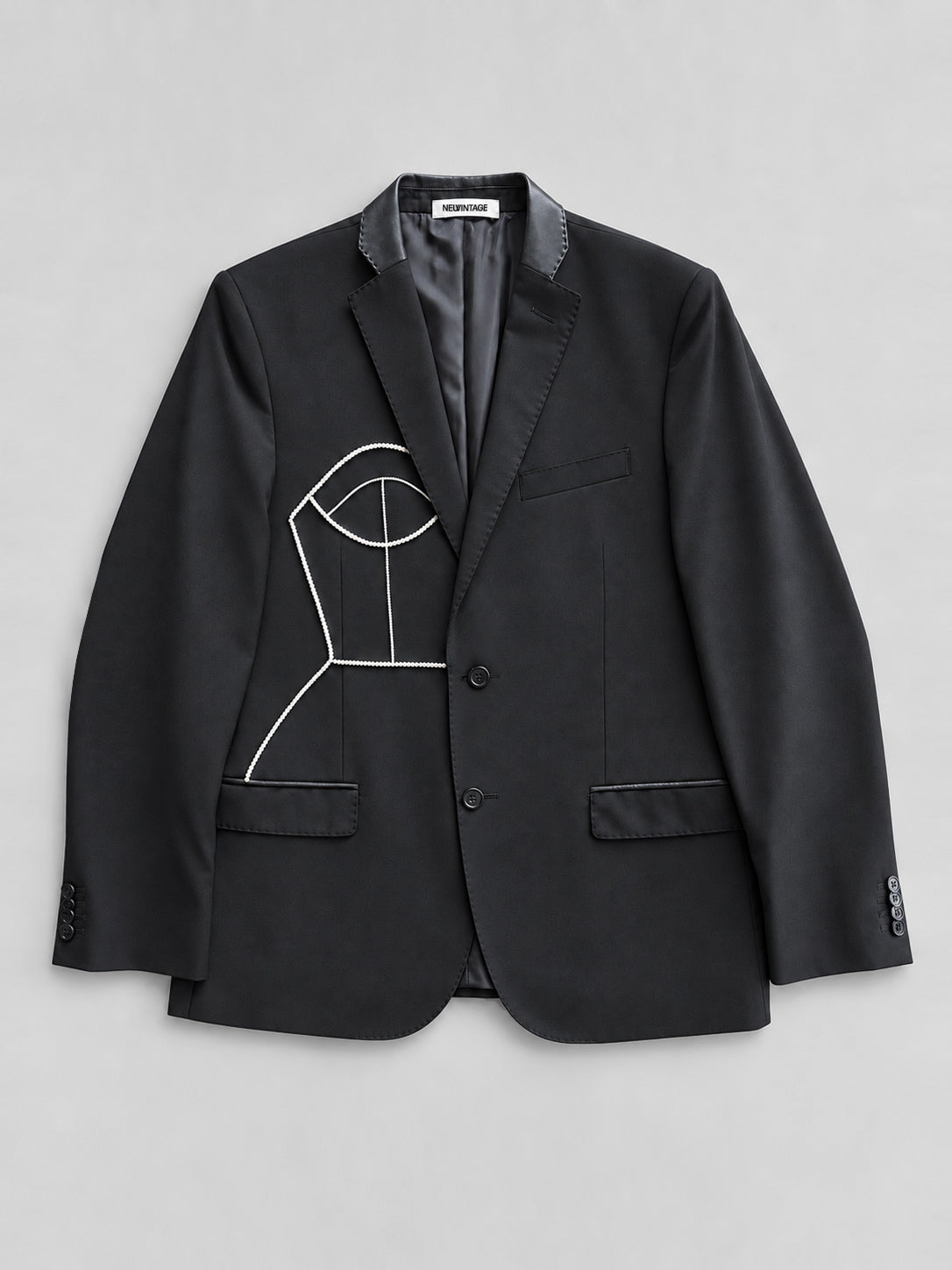 BLACK PURE WOOL BLAZER (FITS S-M)