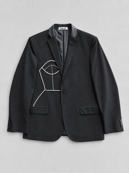BLACK PURE WOOL BLAZER (FITS S-M)
