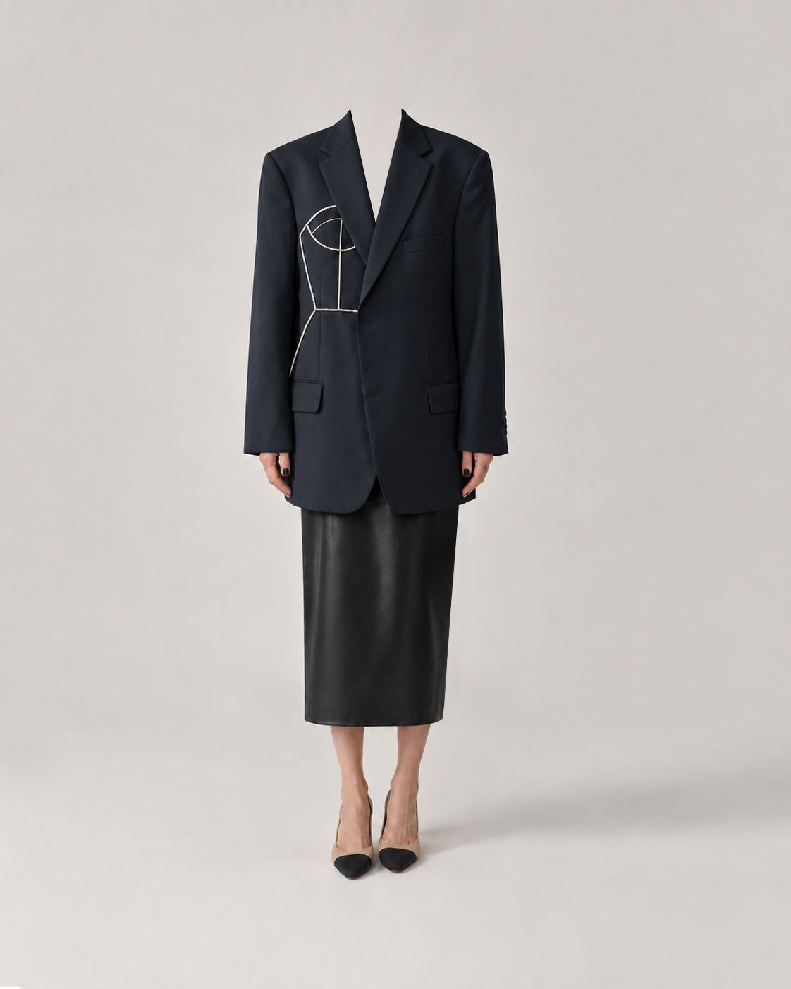 NAVY PURE WOOL BLAZER (FITS S-XL)