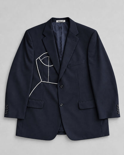 NAVY PURE WOOL BLAZER (FITS S-XL)