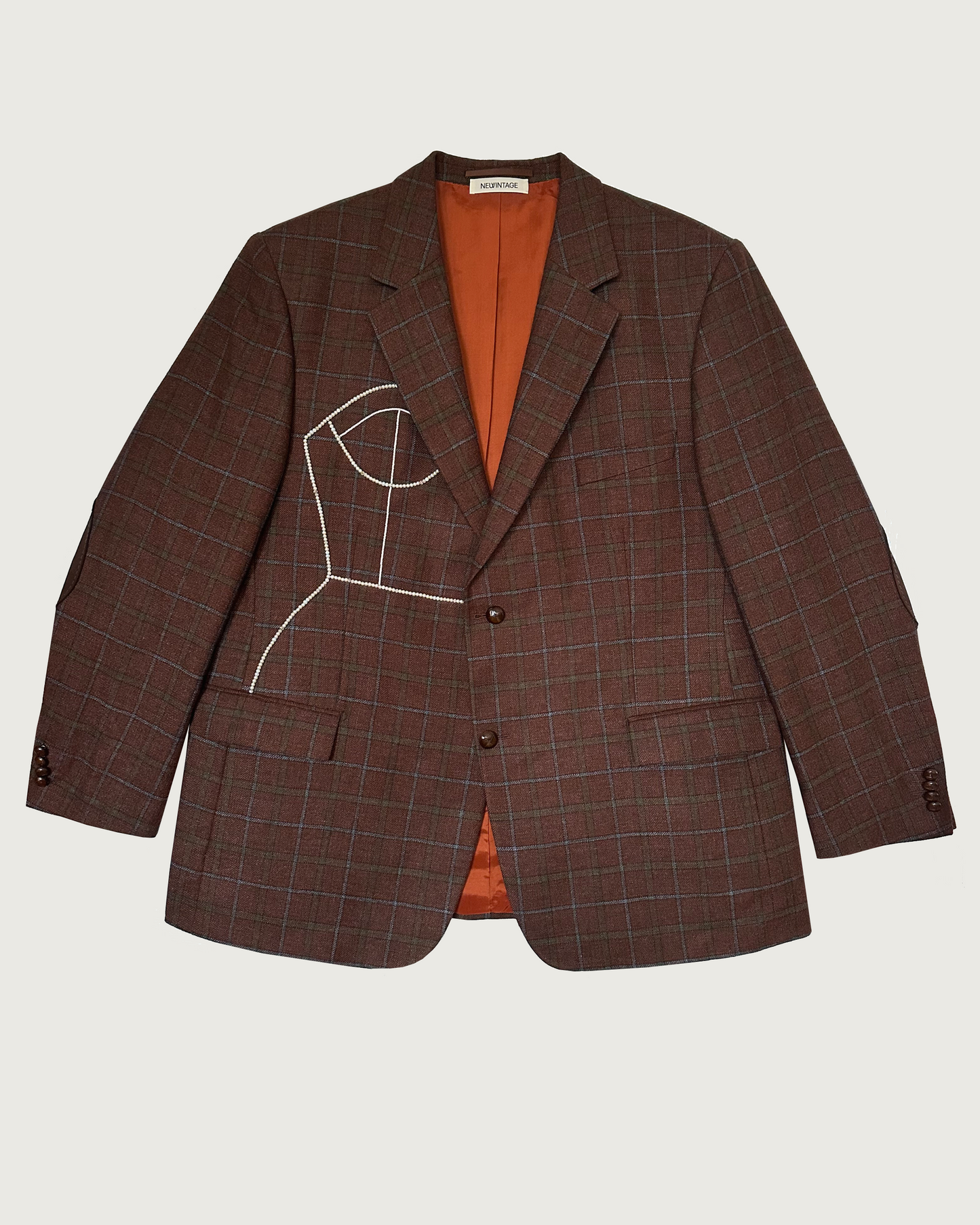 Vintage Ermenegildo Zegna/Tatari Design oversized blazer upcycled with hand-beaded corset design (Fits up to XXL)