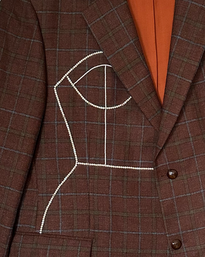 Vintage Ermenegildo Zegna/Tatari Design oversized blazer upcycled with hand-beaded corset design (Fits up to XXL)