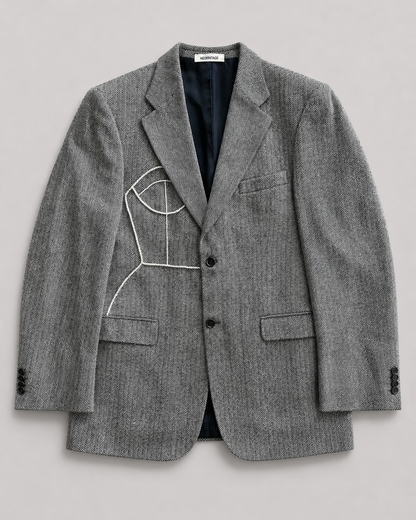 HERRINGBONE PURE WOOL BLAZER (FITS S-XL)
