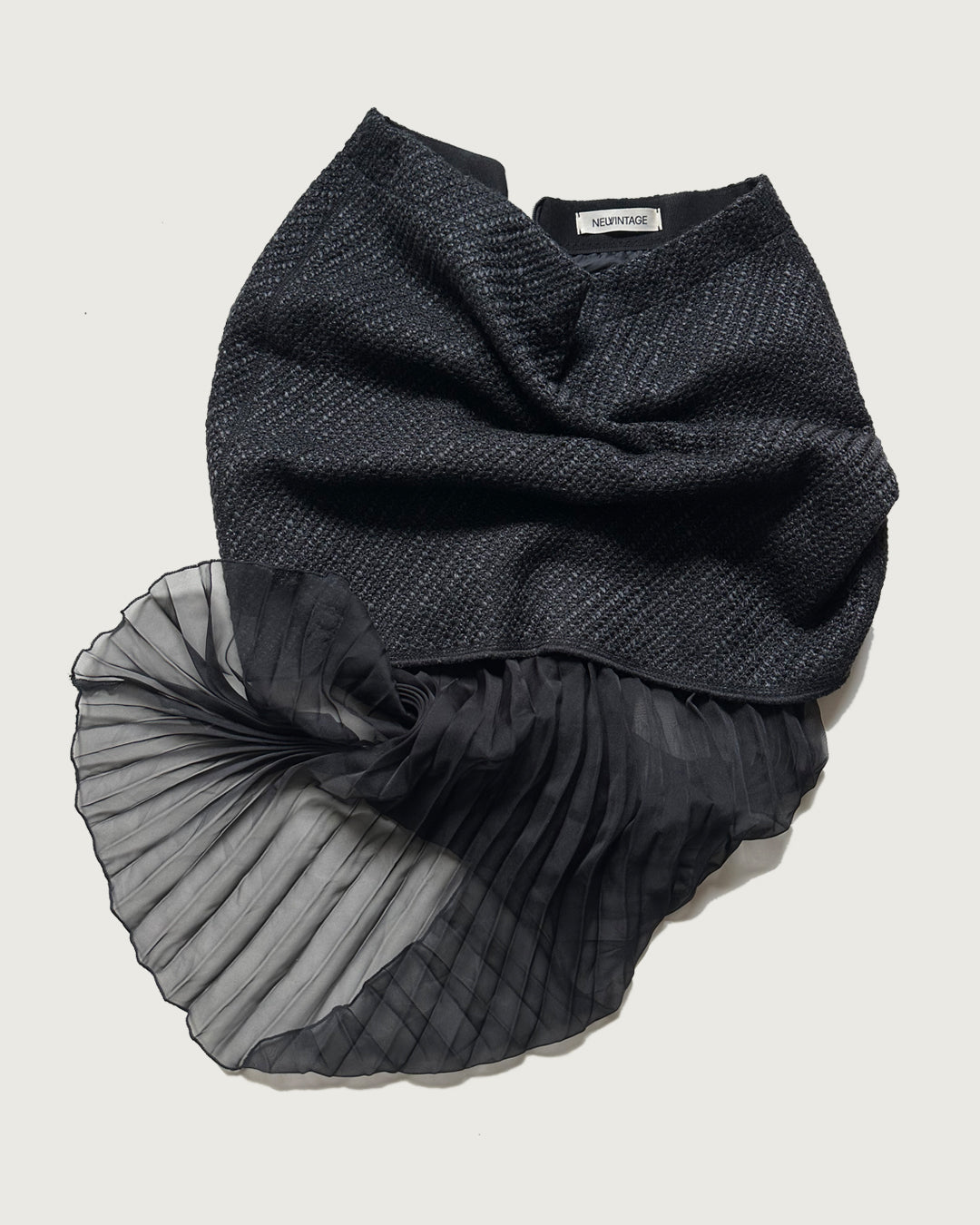 Deconstructed double layer midi skirt