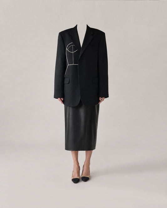 BLACK PURE CASHMERE BLAZER (FITS S-XL)