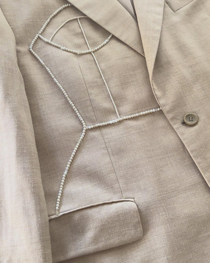 VINTAGE WOOL/LINEN/SILK BLAZER (FITS S-XL)