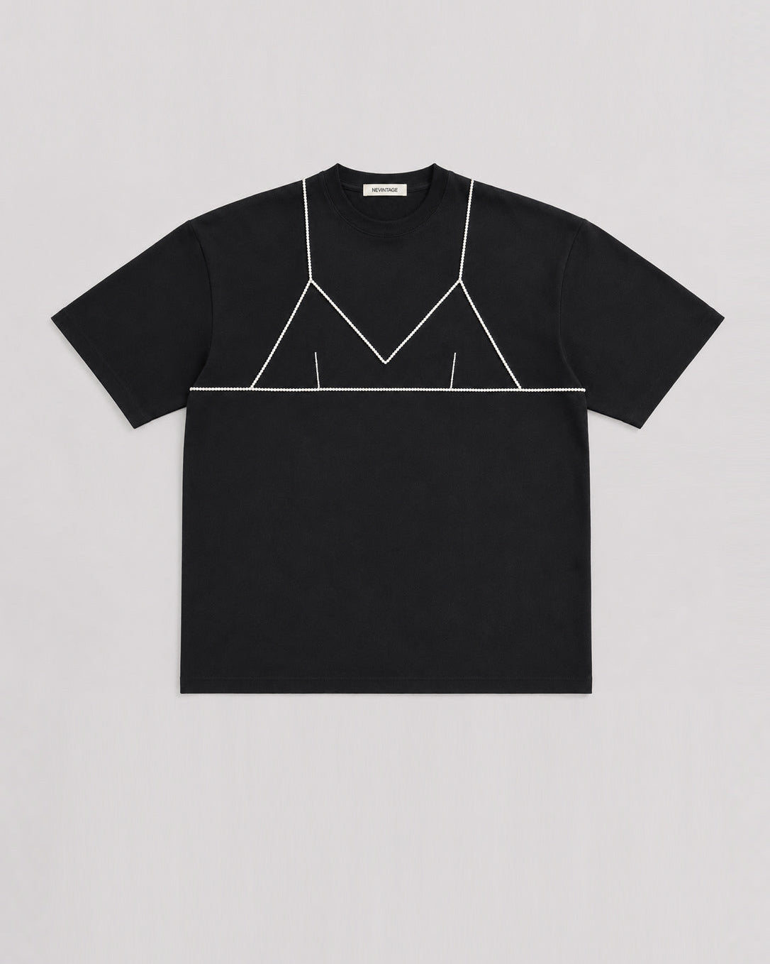 DEADSTOCK T-SHIRT WITH HAND-BEADED BRA (L-XL)